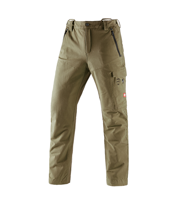 Gardening / Forestry / Farming: Forestry cut protection trousers e.s.cotton touch + mudgreen 2
