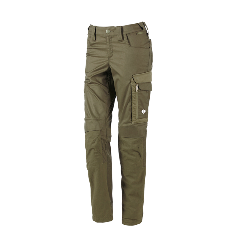 Work Trousers: Trousers e.s.concrete light, ladies' + mudgreen/stipagreen 2