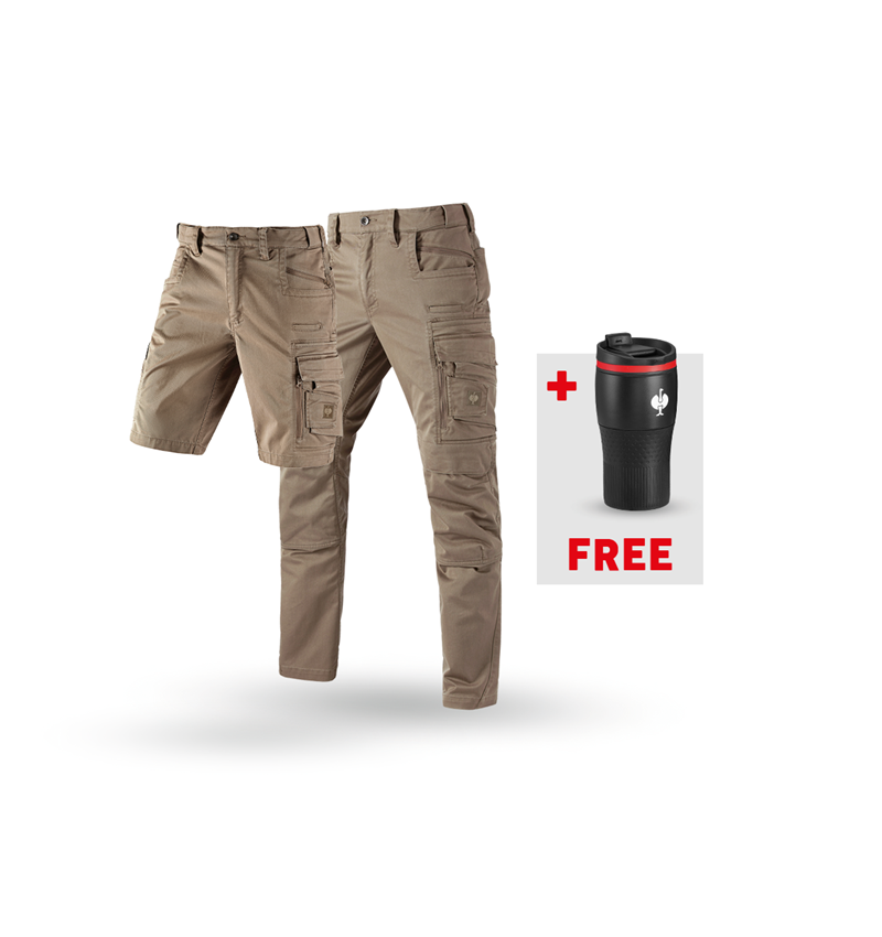 Clothing: SET: Trousers+Shorts e.s.motion ten+Insulated cup + ashbrown