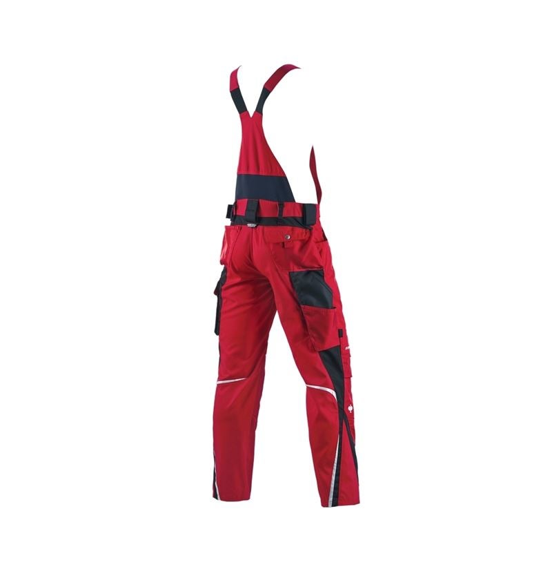 Work Trousers: Bib & brace e.s.motion + red/black 3