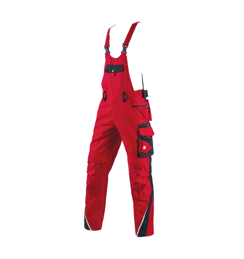 Work Trousers: Bib & brace e.s.motion + red/black 2