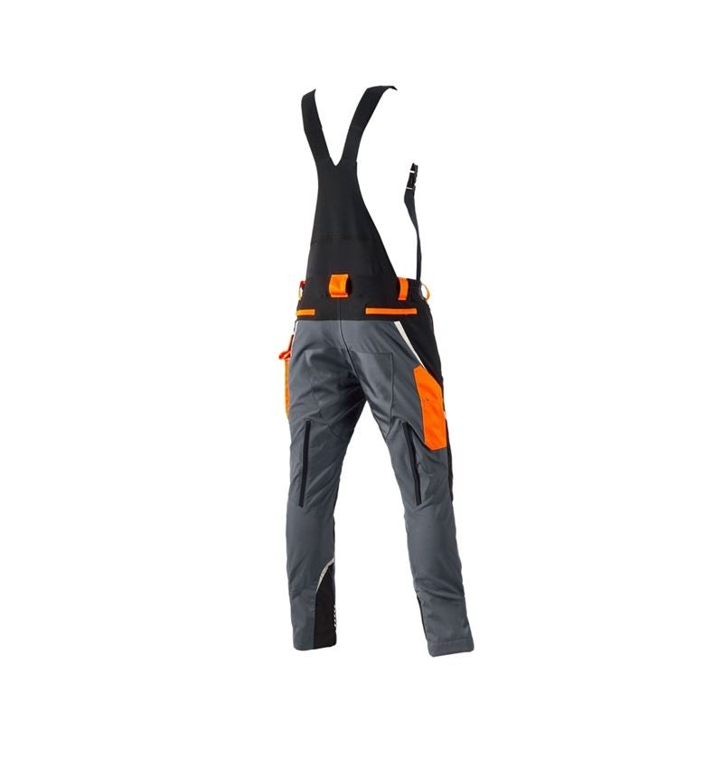 Forestry / Cut Protection Clothing: e.s. Forestry cut protection bib & brace, KWF + grey/high-vis orange 3