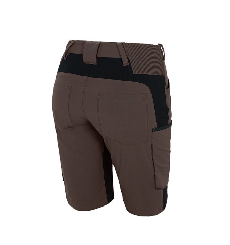 Work Trousers: Shorts e.s.vision stretch, ladies' + chestnut/black 3