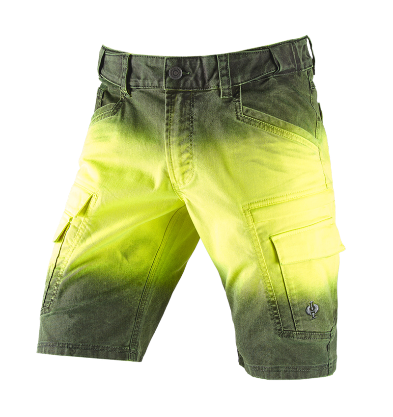 Work Trousers: e.s. Shorts color sprayer + high-vis yellow/black 2