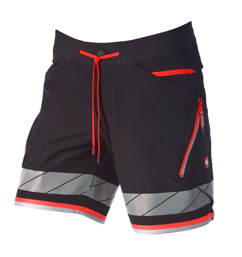 Work Trousers: Reflex functional shorts e.s.ambition + black/high-vis red 5