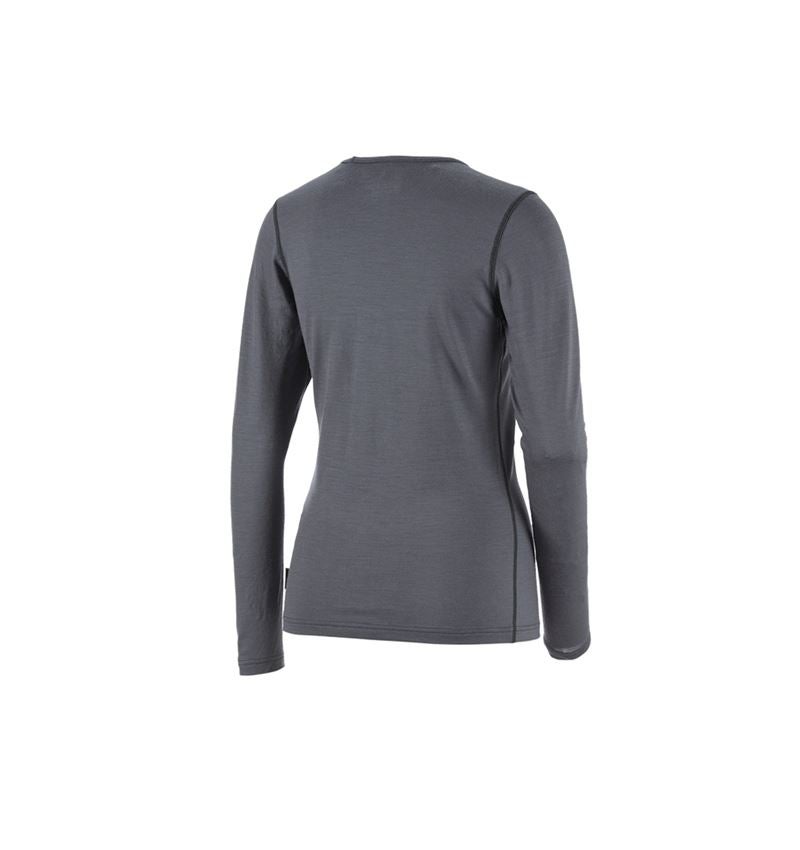 Thermal Underwear: e.s. Long sleeve Merino, ladies' + cement/graphite 3