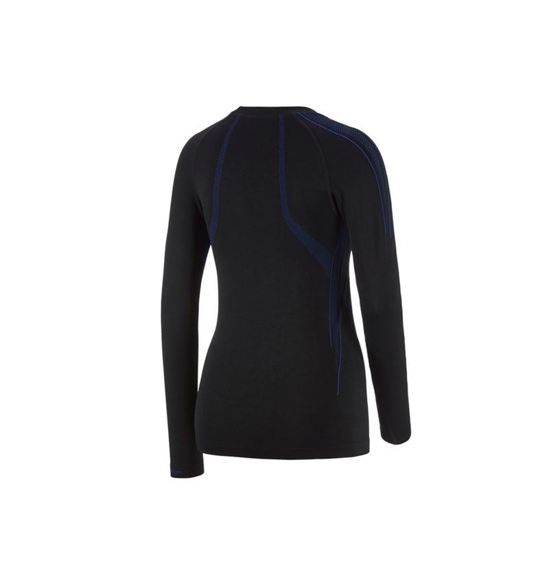 Cold: e.s. functional-longsleeve seamless-warm, ladies' + black/gentianblue 3