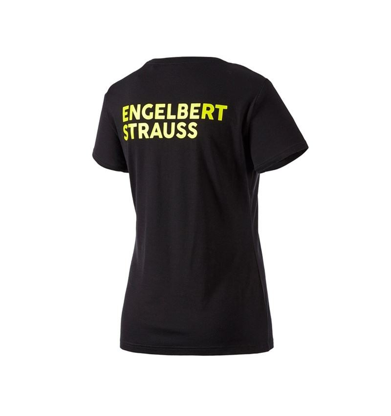 Shirts, Pullover & more: T-Shirt Merino e.s.trail, ladies' + black/acid yellow 3