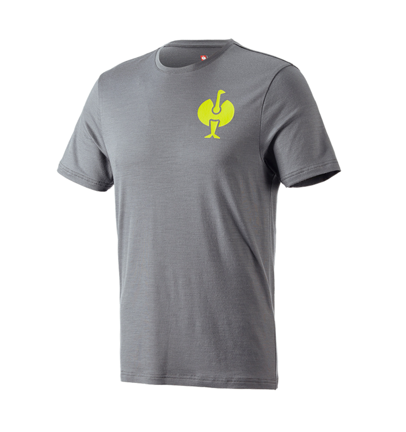 Shirts, Pullover & more: T-Shirt Merino e.s.trail + basaltgrey/acid yellow 2