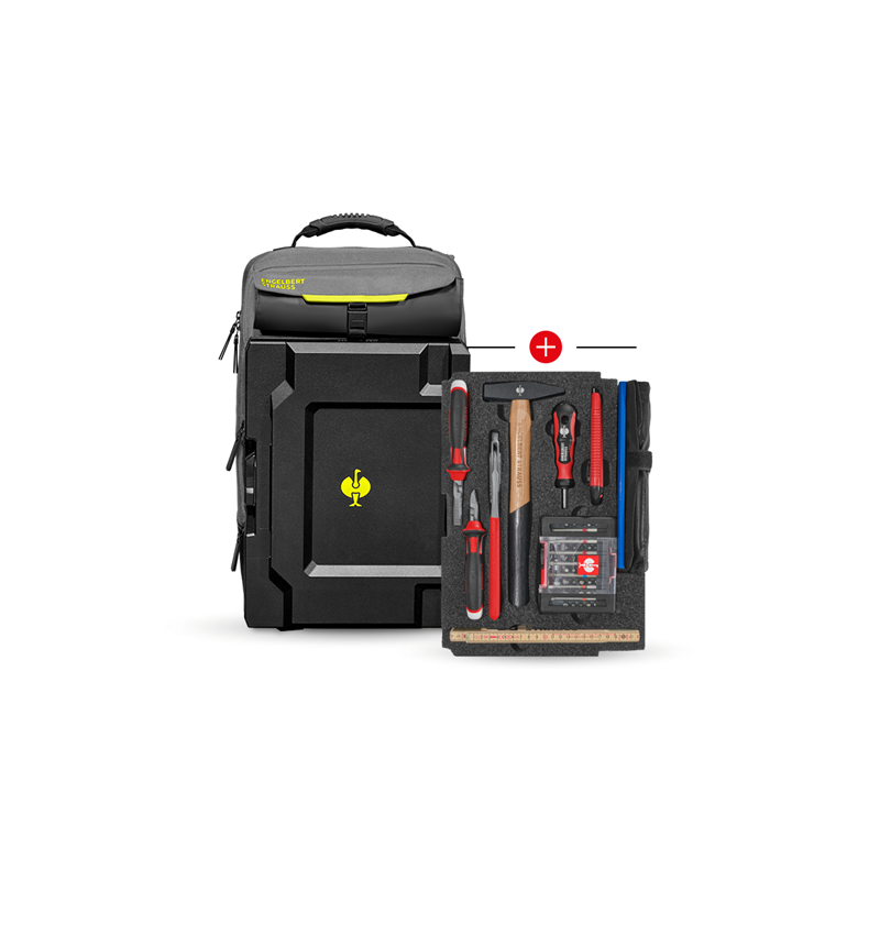 Tools: Insert Allround Classic + STRAUSSbox backpack + basaltgrey/acid yellow