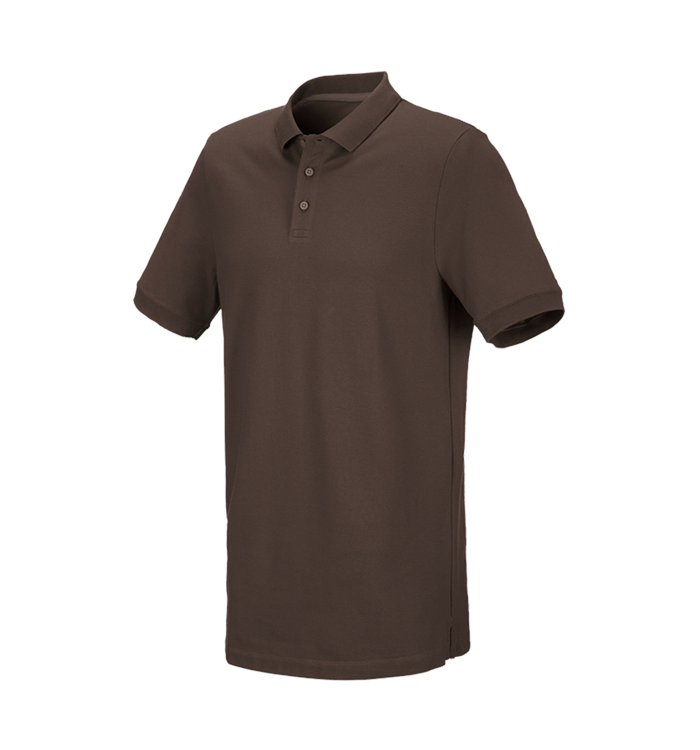 Es Piqué Polo Cotton Stretch Long Fit Chestnut Strauss 