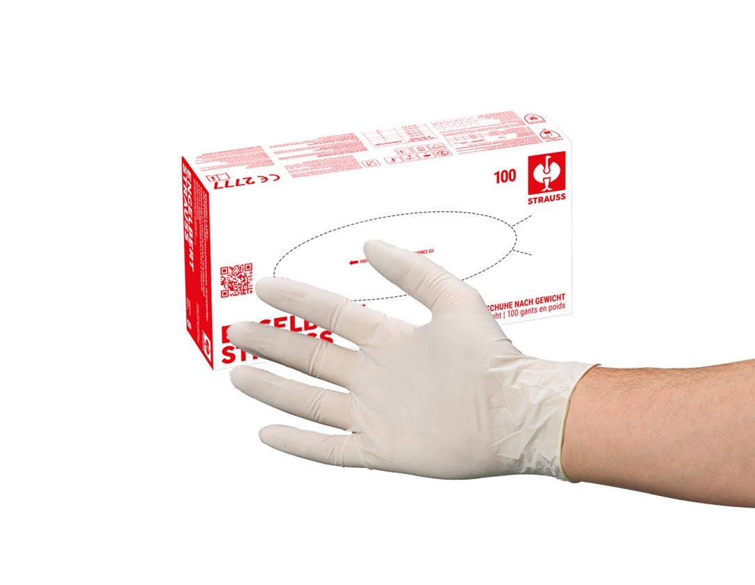 Coated: Disposable latex gloves, lightly powdered