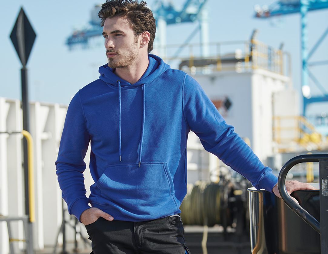 Shirts, Pullover & more: e.s. Hoody sweatshirt poly cotton + gentianblue