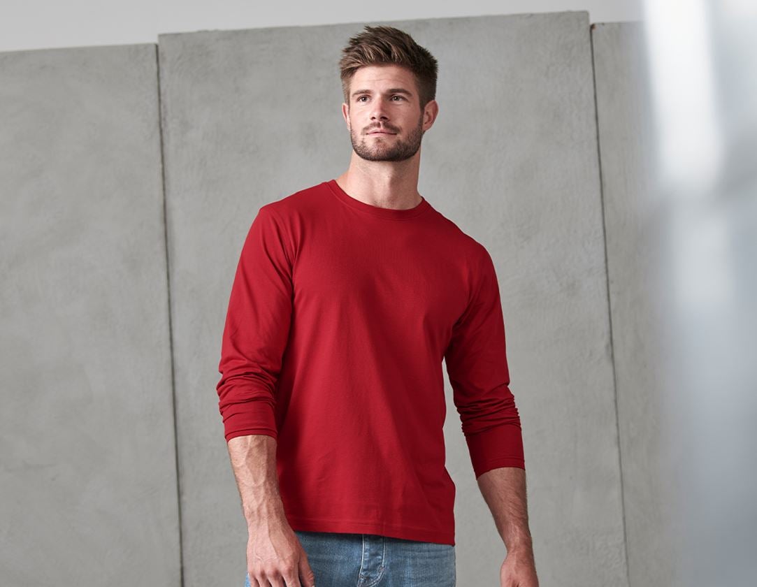 Shirts, Pullover & more: e.s. Long sleeve cotton + red