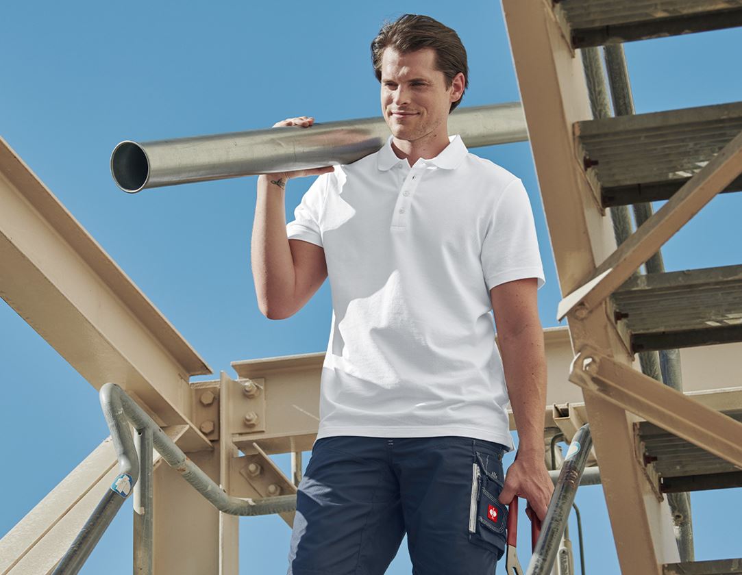 Plumbers / Installers: e.s. Functional polo shirt poly cotton + white 1