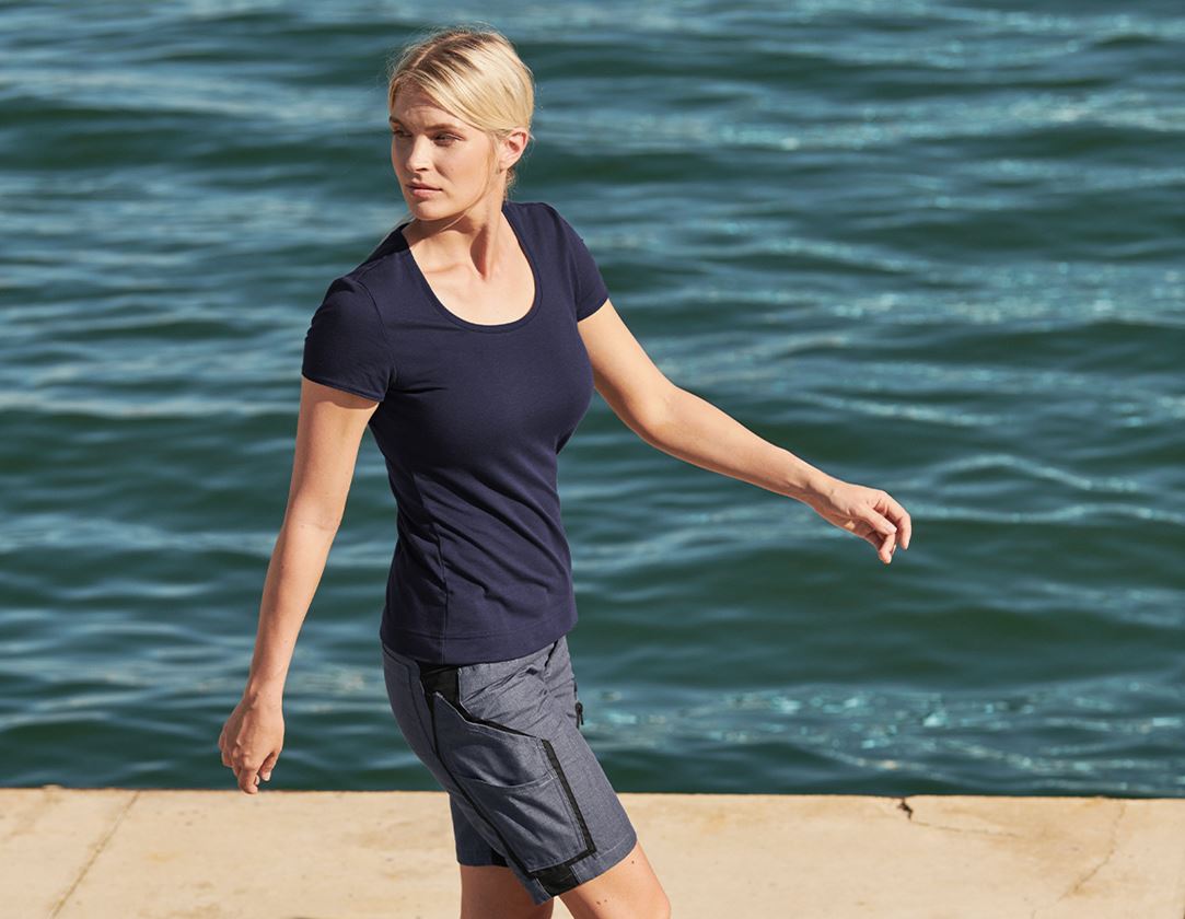 Shirts, Pullover & more: e.s. Functional T-shirt poly cotton, ladies' + navy 1