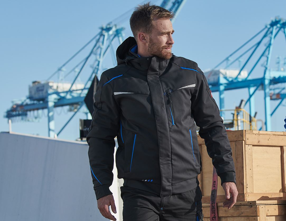 Work Jackets: Winter softshell jacket e.s.motion 2020, men's + graphite/gentian blue