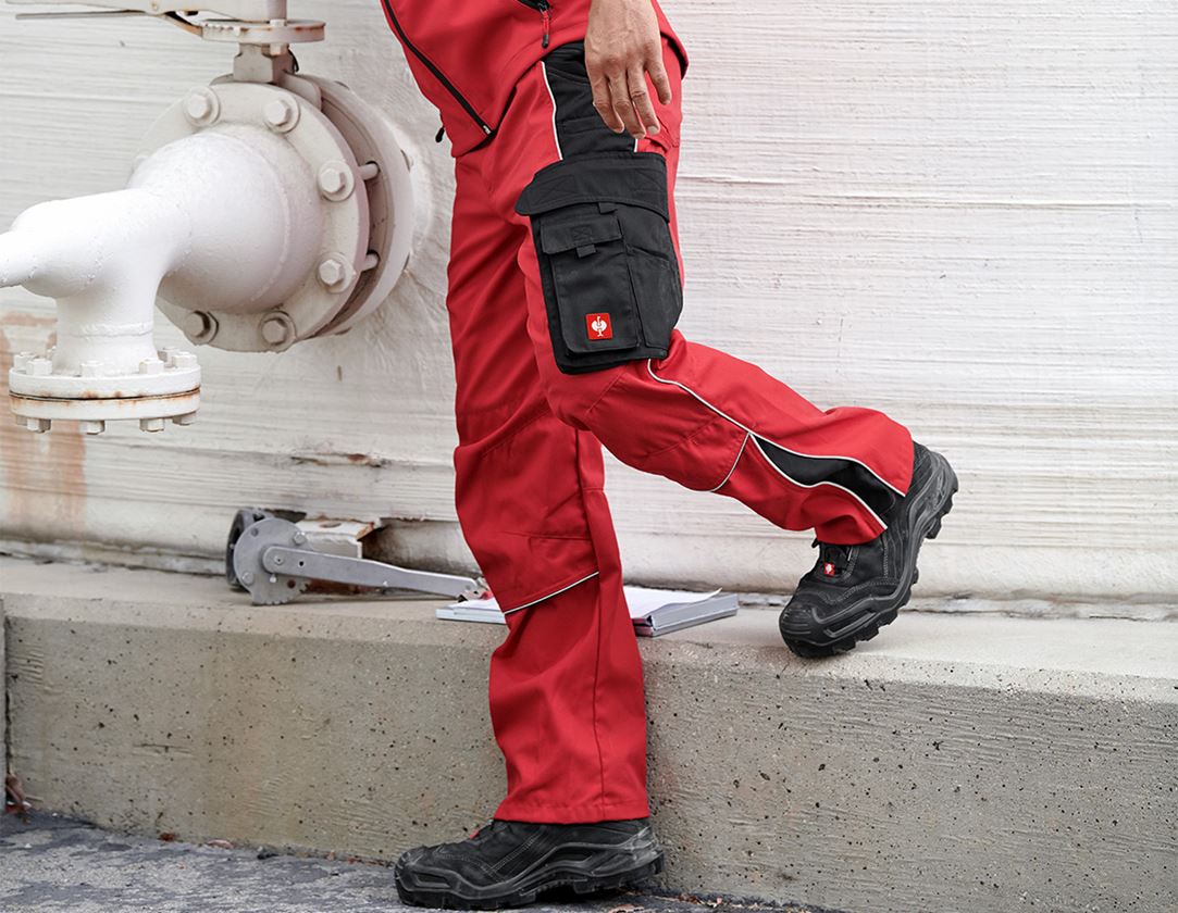 Work Trousers: Trousers e.s.active + red/black