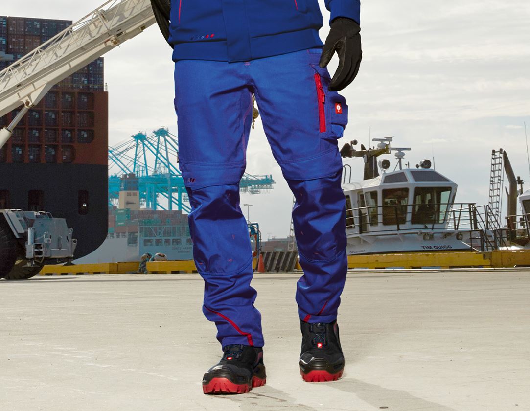 Work Trousers: Winter trousers e.s.motion 2020, men´s + royal/fiery red