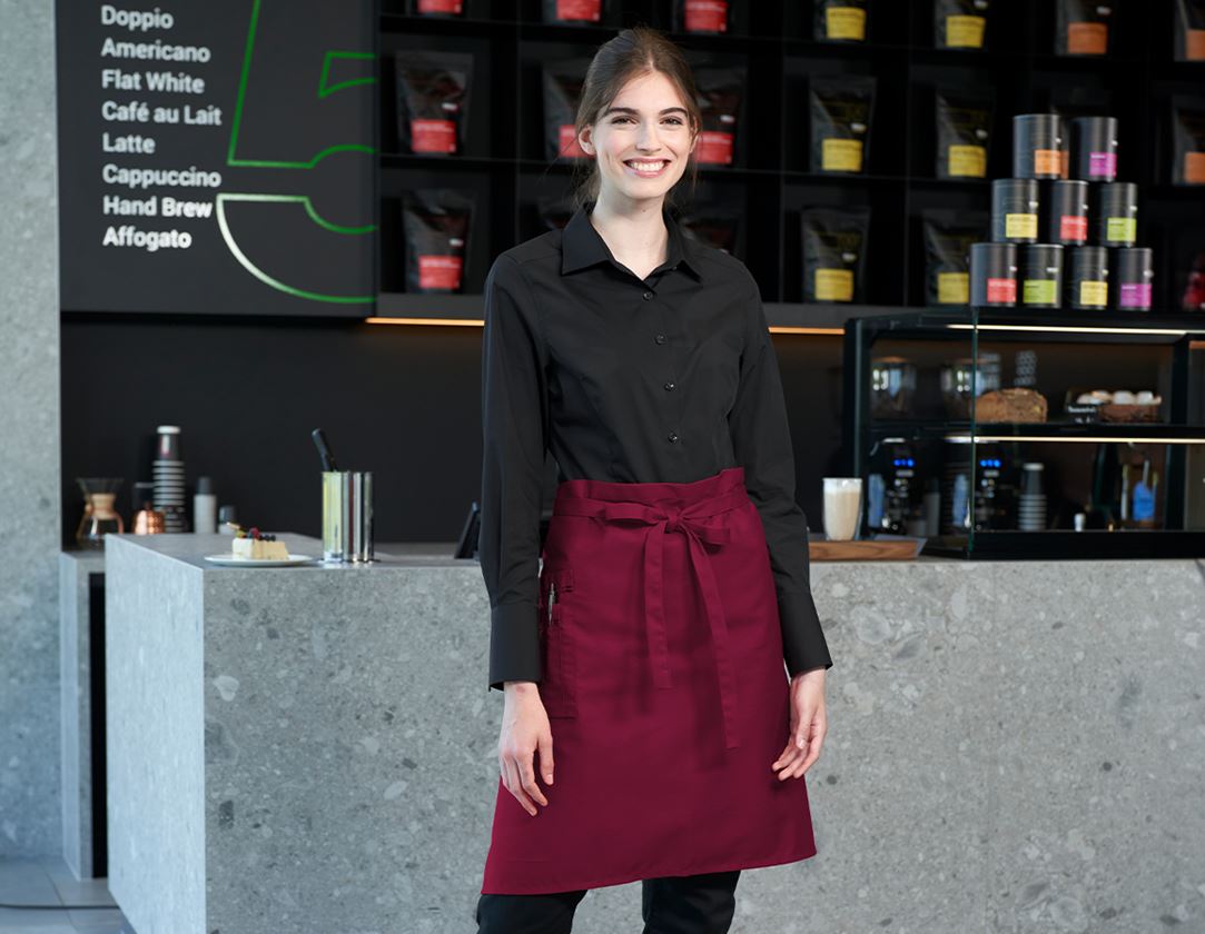 Aprons: Mid-Length Apron + bordeaux/black