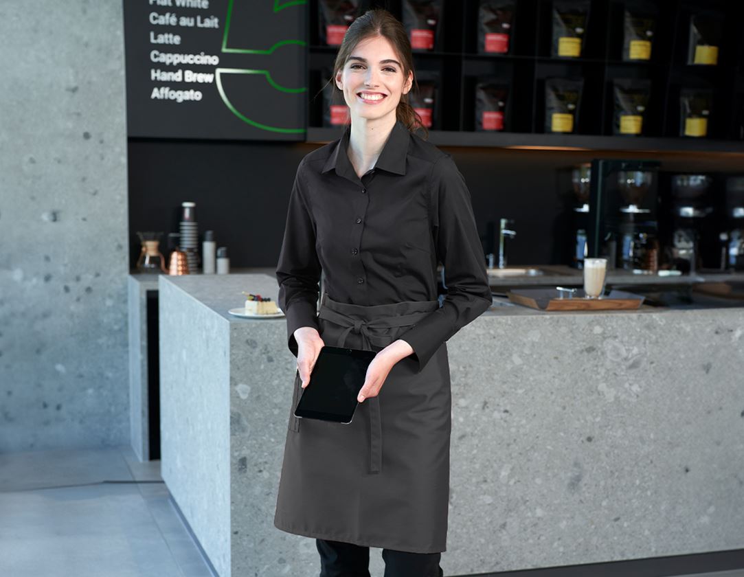 Aprons: Mid-Length Apron + grey/black