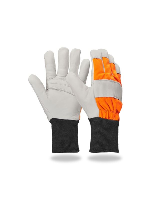 Leather: Leather forestry cut protection gloves