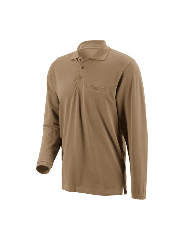 Joiners / Carpenters: e.s. Long sleeve polo cotton Pocket + khaki