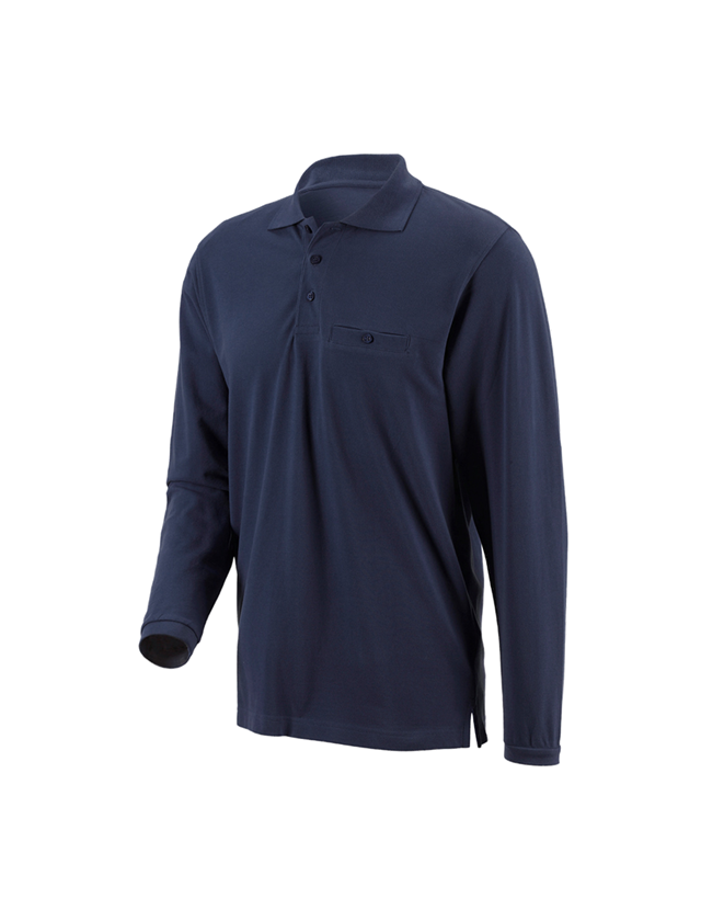 Joiners / Carpenters: e.s. Long sleeve polo cotton Pocket + navy