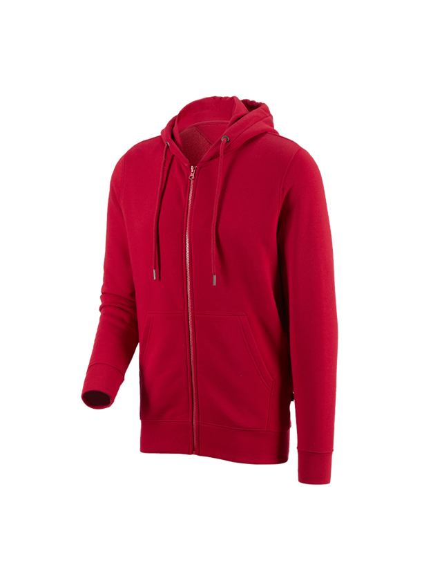 Joiners / Carpenters: e.s. Hoody sweatjacket poly cotton + fiery red