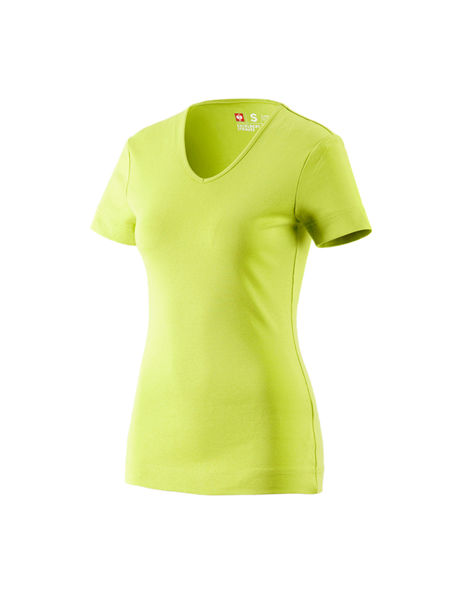 Topics: e.s. T-shirt cotton V-Neck, ladies' + maygreen