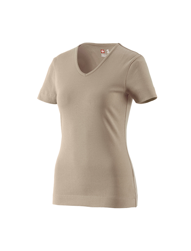 Shirts, Pullover & more: e.s. T-shirt cotton V-Neck, ladies' + clay