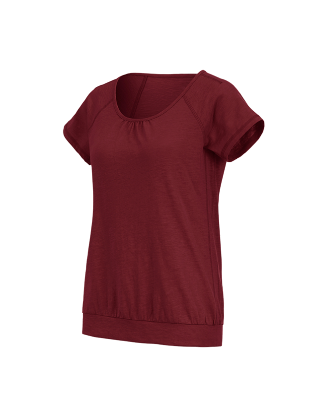 Topics: e.s. T-shirt cotton slub, ladies' + ruby