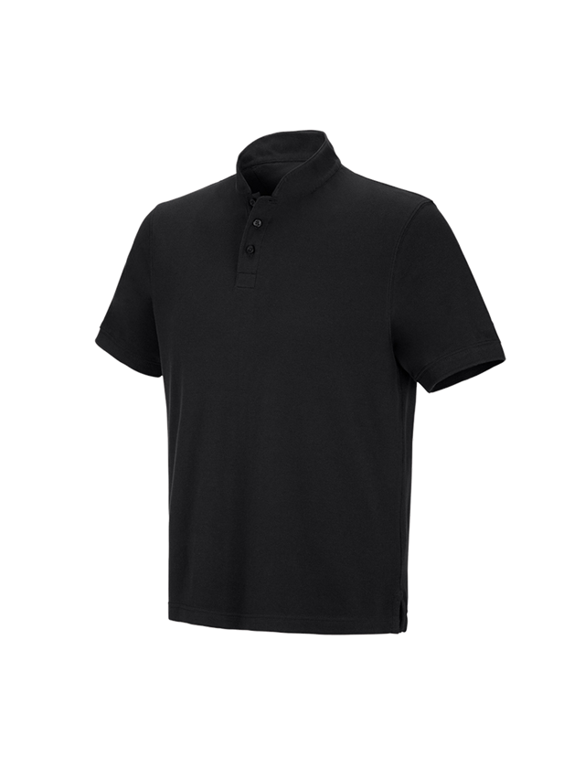 Plumbers / Installers: e.s. Polo shirt cotton Mandarin + black