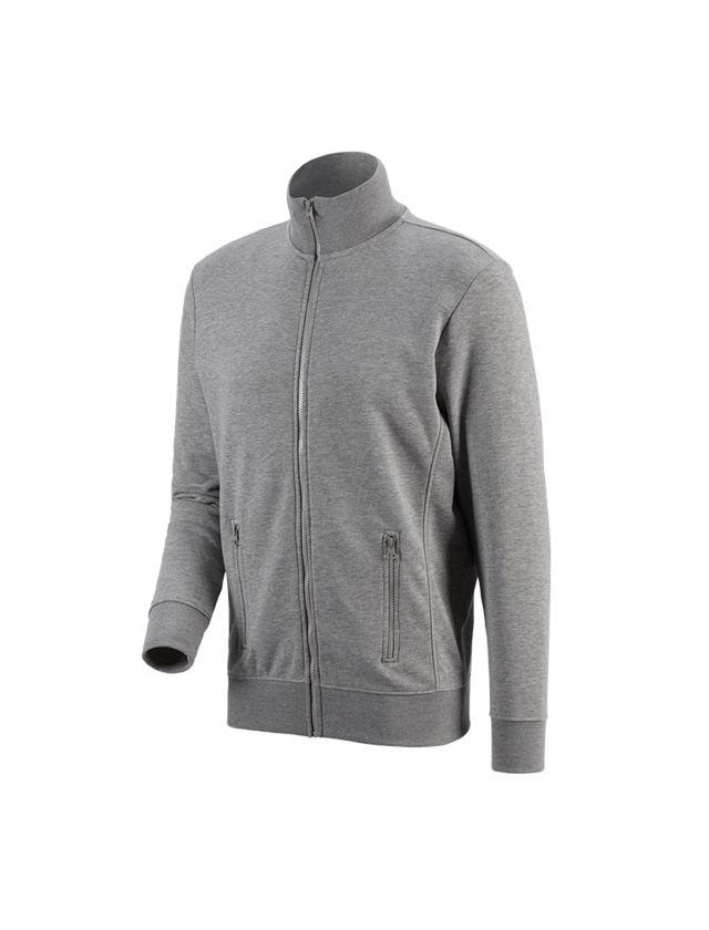 Shirts, Pullover & more: e.s. Sweat jacket poly cotton + grey melange