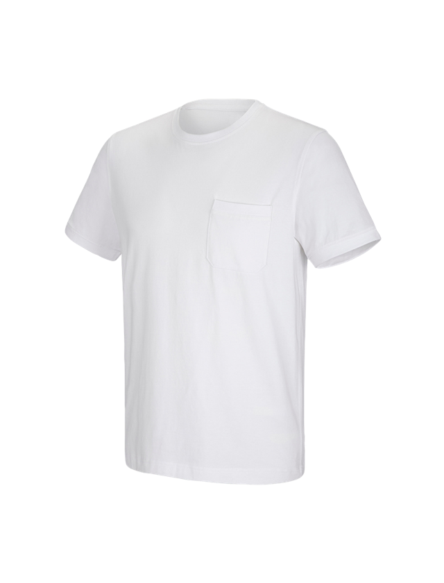 Topics: e.s. T-shirt cotton stretch Pocket + white 2