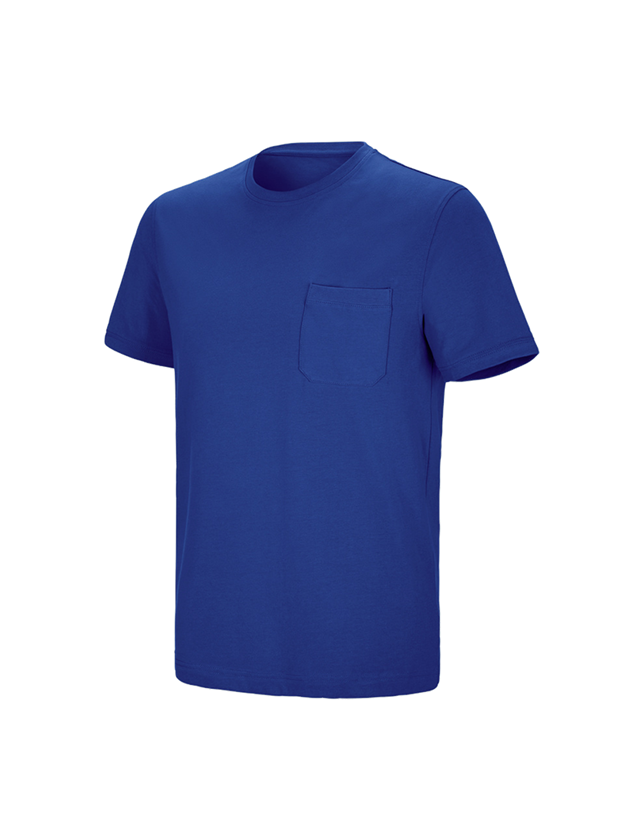 Topics: e.s. T-shirt cotton stretch Pocket + royal