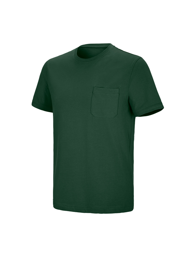 Gardening / Forestry / Farming: e.s. T-shirt cotton stretch Pocket + green