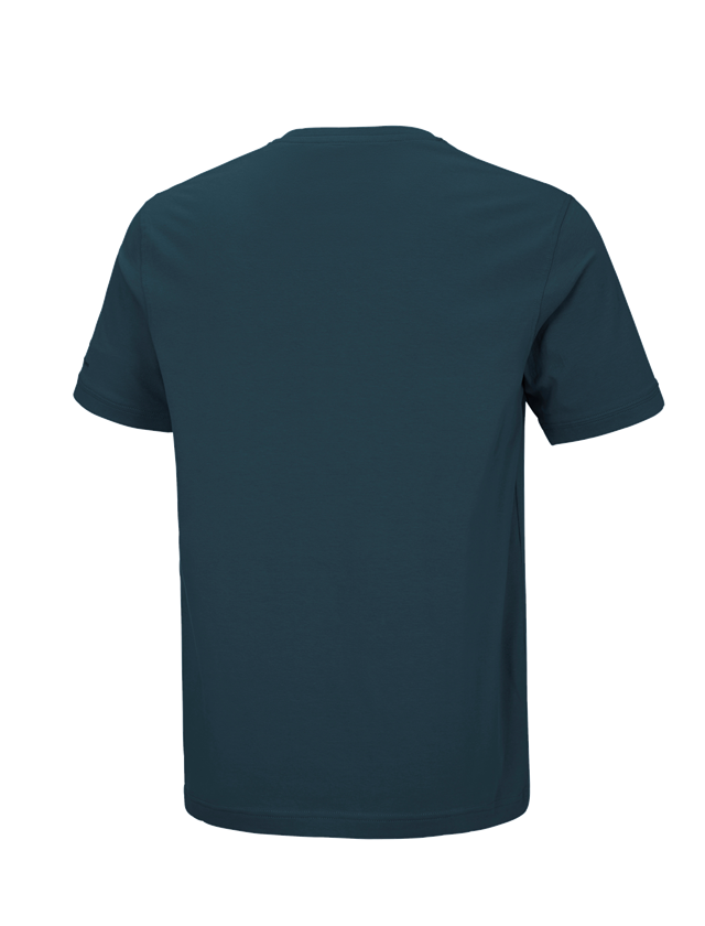 Gardening / Forestry / Farming: e.s. T-shirt cotton stretch V-Neck + seablue 1