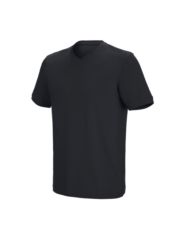 Shirts, Pullover & more: e.s. T-shirt cotton stretch V-Neck + black 1