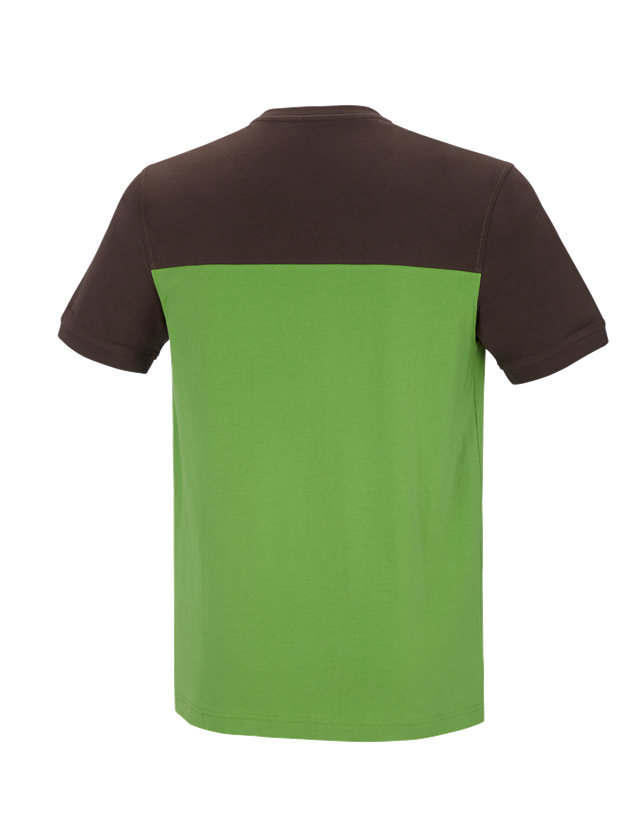 Shirts, Pullover & more: e.s. T-shirt cotton stretch bicolor + seagreen/chestnut 1