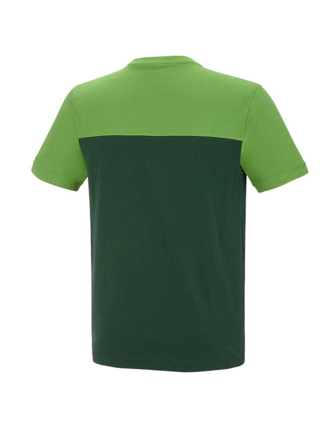 Topics: e.s. T-shirt cotton stretch bicolor + green/seagreen 3