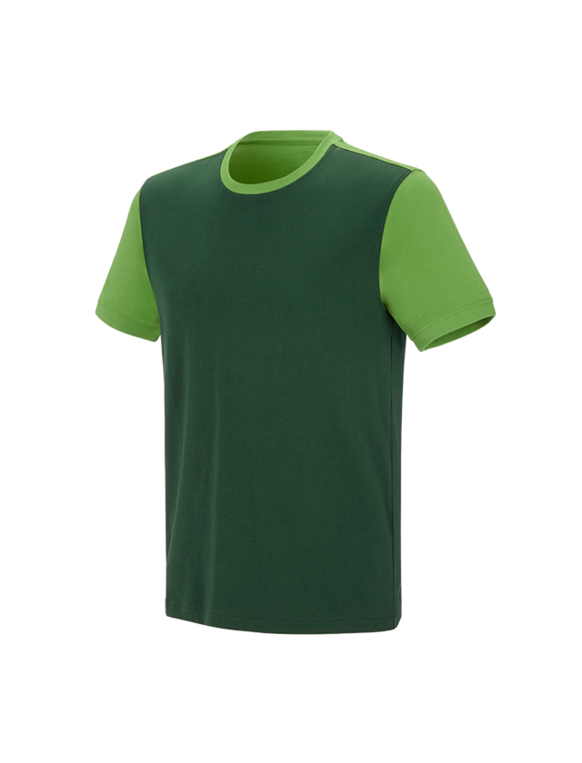 Topics: e.s. T-shirt cotton stretch bicolor + green/seagreen 2