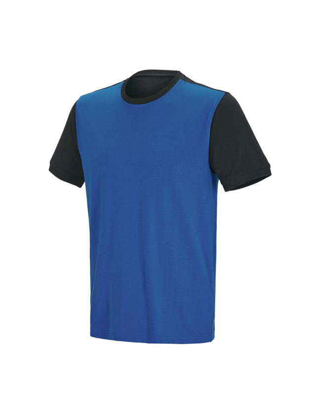 Shirts, Pullover & more: e.s. T-shirt cotton stretch bicolor + gentianblue/graphite 1