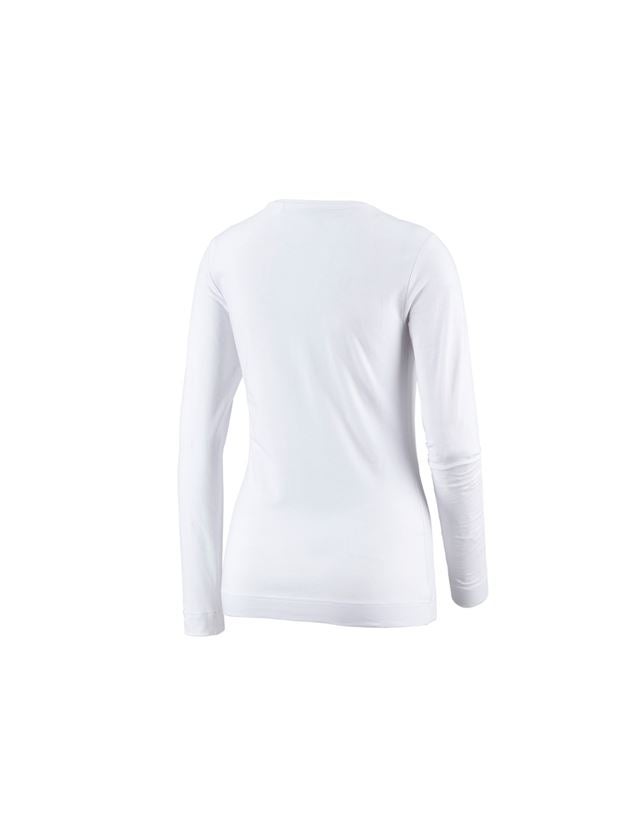 Shirts, Pullover & more: e.s. Long sleeve cotton stretch, ladies' + white 1