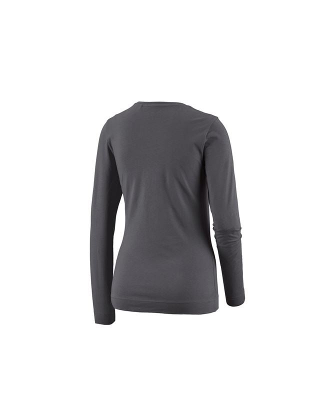 Topics: e.s. Long sleeve cotton stretch, ladies' + anthracite 1