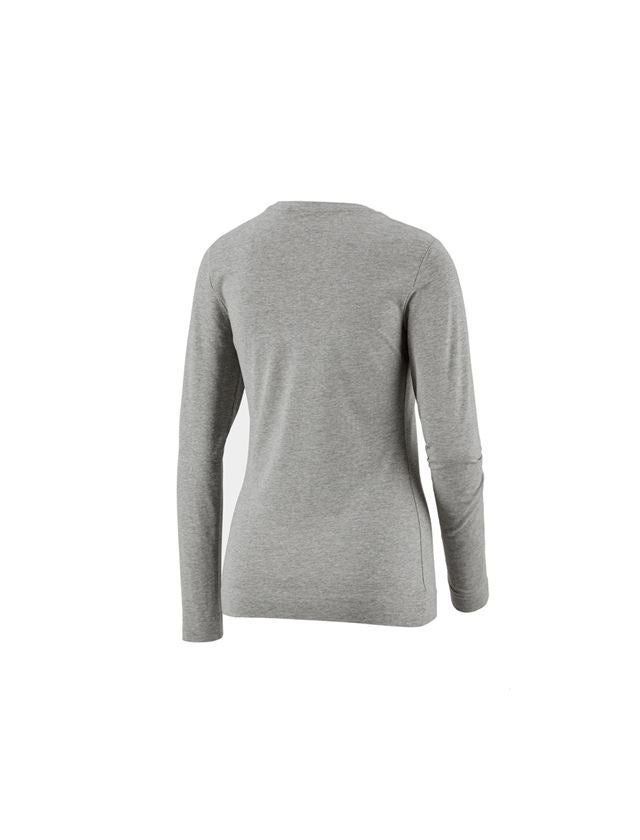 Topics: e.s. Long sleeve cotton stretch, ladies' + grey melange 1