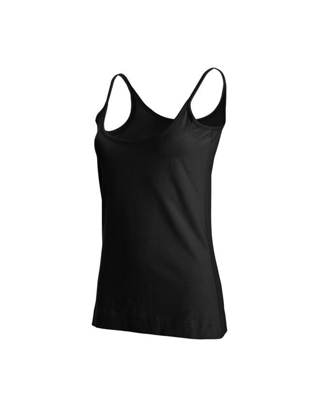 Shirts, Pullover & more: e.s. Spaghetti top cotton stretch, ladies' + black
