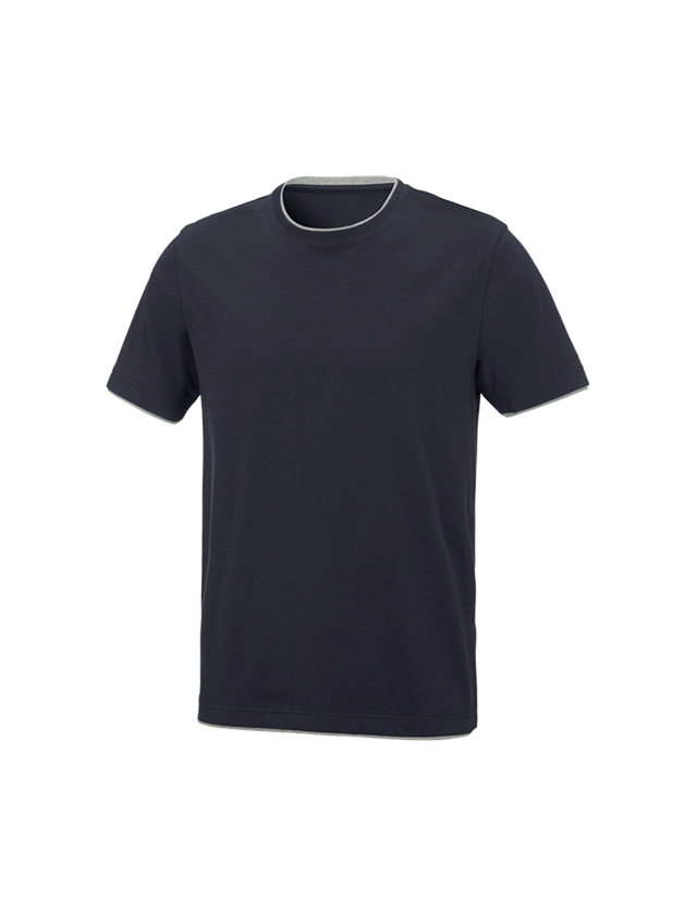 Gardening / Forestry / Farming: e.s. T-shirt cotton stretch Layer + navy/grey melange 2
