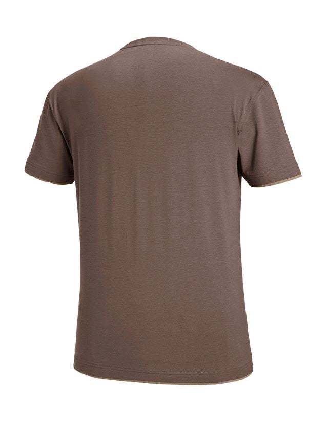 Plumbers / Installers: e.s. T-shirt cotton stretch Layer + chestnut/hazelnut 3