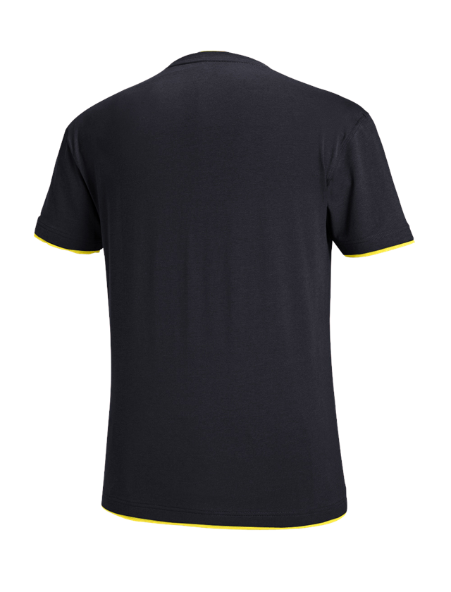 Shirts, Pullover & more: e.s. T-shirt cotton stretch Layer + sapphire/citrus 1
